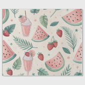 Cadeau Joli papier d'emballage estival (Plat)