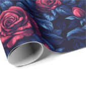 Cadeau Joli papier d'emballage unique de fleur de rose (Coin rond)