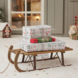 Cadeau Joli papier d'enveloppement de Noël personnalisabl
