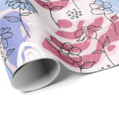 Cadeau Joli papier d'enveloppement floral Boho (Coin rond)