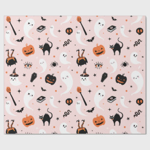 Cadeau Joli papier Halloween rose