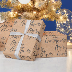 Cadeau Joli papier kraft police de caractères noire scrip