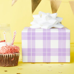 Cadeau Joli papier violet clair à carreaux simple classiq