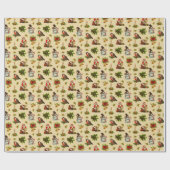 Cadeau Joli Vintage éléments de Noël Papier d'enveloppeme (Plat)