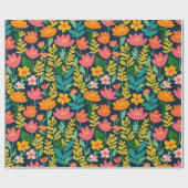 Cadeau Jolie fleurs roses Papier à envelopper (Plat)