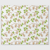 Cadeau Jouer des singes enveloppant du papier (Plat)