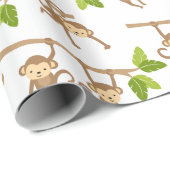 Cadeau Jouer des singes enveloppant du papier (Coin rond)