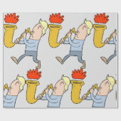 Cadeau Jouer Un Musicien Saxaphone Envelopper Du Papier (Plat)
