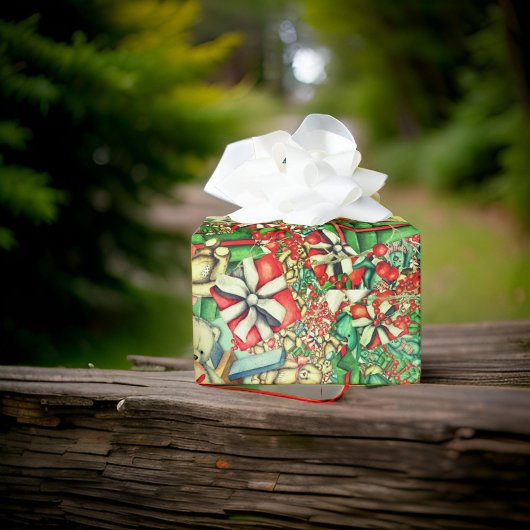 Cadeau Jouets de l'Ours de Noël | Papier d'enrobage