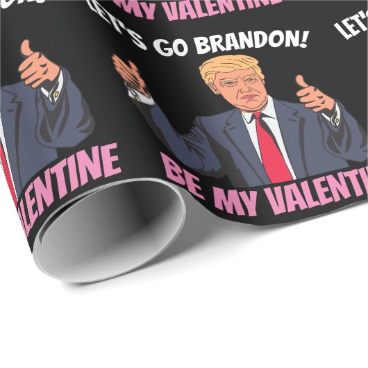 CADEAU JOUR DE LA VALENTINE TRUMP BRANDON WRAPPING PAPIER (Coin rond)