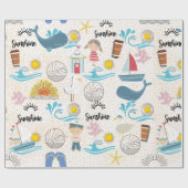 Cadeau jours de plage papier d'emballage (Plat)