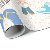 Cadeau jours de plage papier d'emballage (Coin rond)