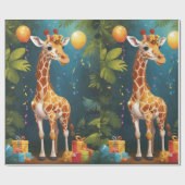 Cadeau Joyeuse Giraffe avec cadeaux | Papier d'enrobage (Plat)
