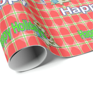 Cadeau Joyeuses fêtes papier d'enveloppement de Noël