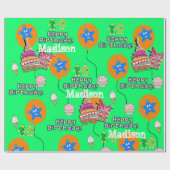 Cadeau Joyeux 10e anniversaire Wrapping Ballons papier #1 (Plat)