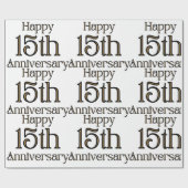 Cadeau Joyeux 15e anniversaire papier d'enveloppement (Plat)