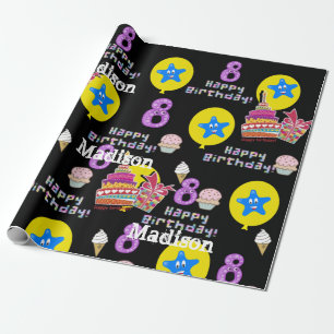 Cadeau Joyeux 8 Ans Ballons papier d'enveloppement #8