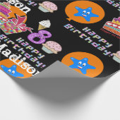 Cadeau Joyeux 8 Ans Ballons papier d'enveloppement #8 (Coin)