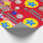 Cadeau Joyeux 9 Anniversaire Ballons papier d'enveloppeme (Coin)