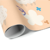 Cadeau Joyeux Aïd avec des moutons et papier de verdure c (Coin rond)