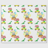 Cadeau Joyeux Alligator Papier Enveloppant Anniversaire (Plat)