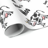 Cadeau Joyeux Anniversaire À Moo Vache Papier (Coin rond)