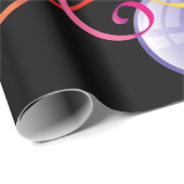 Cadeau Joyeux Anniversaire Ballons en papier noir (Coin rond)