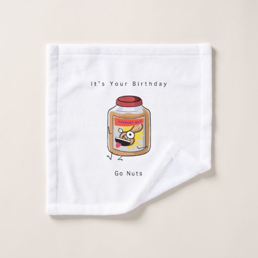 Cadeau Joyeux Anniversaire, cadeau Fou de Nuts, ca (Gant de toilette)