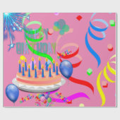 Cadeau Joyeux Anniversaire Confetti papier enveloppant (Plat)