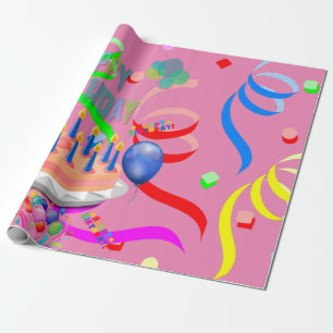 Cadeau Joyeux Anniversaire Confetti papier enveloppant