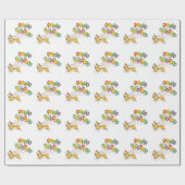 Cadeau Joyeux Anniversaire Corgi papier enveloppant (Plat)