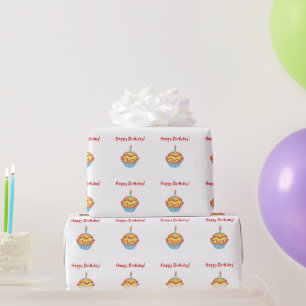 Cadeau Joyeux Anniversaire Cupcake papier d'enveloppement