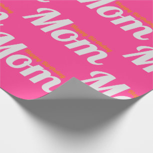 Cadeau Joyeux Anniversaire Maman Hot rose Wrapping Papier