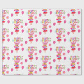 Cadeau Joyeux Anniversaire Papier à envelopper Princesse (Plat)