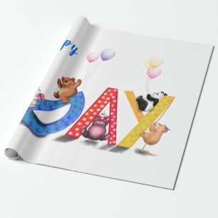 Cadeau Joyeux Anniversaire Papier Bébé Bears Party