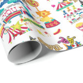 Cadeau Joyeux Anniversaire Papier Carnaval Cirque (Coin rond)