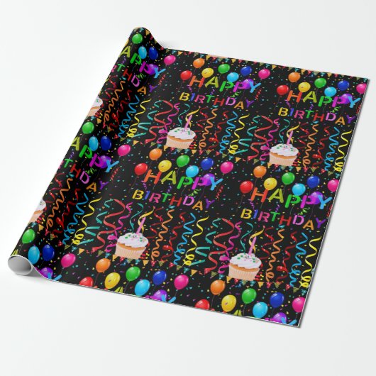 Cadeau Joyeux Anniversaire Papier Cupcake (Déroulé)