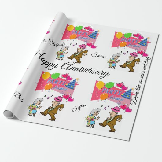 Cadeau Joyeux Anniversaire Papier Enveloppant Joyeux Anni (Déroulé)