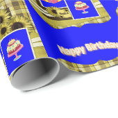 Cadeau Joyeux Anniversaire Papier papier FUN Cupcake (Coin rond)