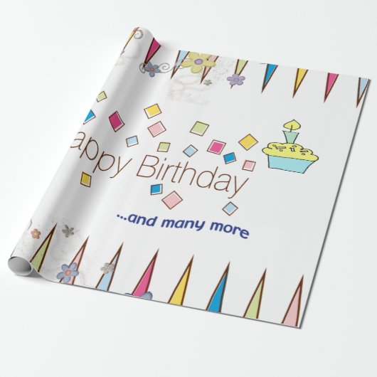 Cadeau Joyeux Anniversaire Papier papier FUN Cupcake (Déroulé)