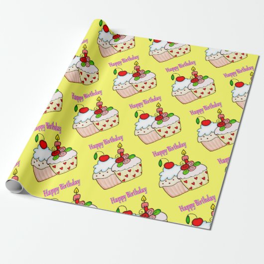 Cadeau Joyeux Anniversaire Papier papier FUN Cupcake (Déroulé)