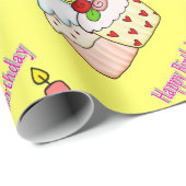 Cadeau Joyeux Anniversaire Papier papier FUN Cupcake (Coin rond)