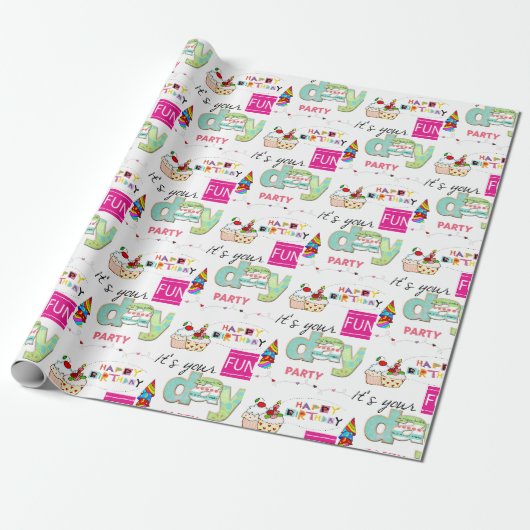 Cadeau Joyeux Anniversaire Papier papier FUN Cupcake (Déroulé)