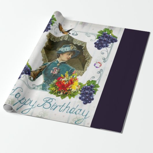 Cadeau Joyeux Anniversaire Papier Victorian (Déroulé)