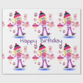 Cadeau Joyeux Anniversaire Papier Wacky Girl (Plat)
