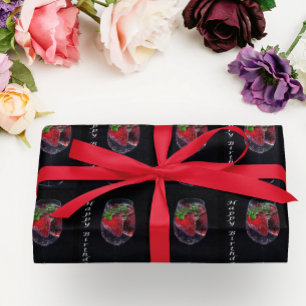Cadeau Joyeux Anniversaire Red Strawberries papier d'enve