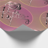 Cadeau "Joyeux Anniversaire" Rose papier d'enveloppement  (Coin)