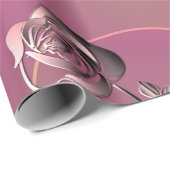 Cadeau "Joyeux Anniversaire" Rose papier d'enveloppement  (Coin rond)