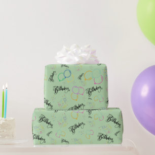 Cadeau Joyeux anniversaire sur papier vert pâle