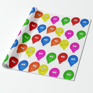 Cadeau Joyeux Ballons colorés en papier d'enveloppement d